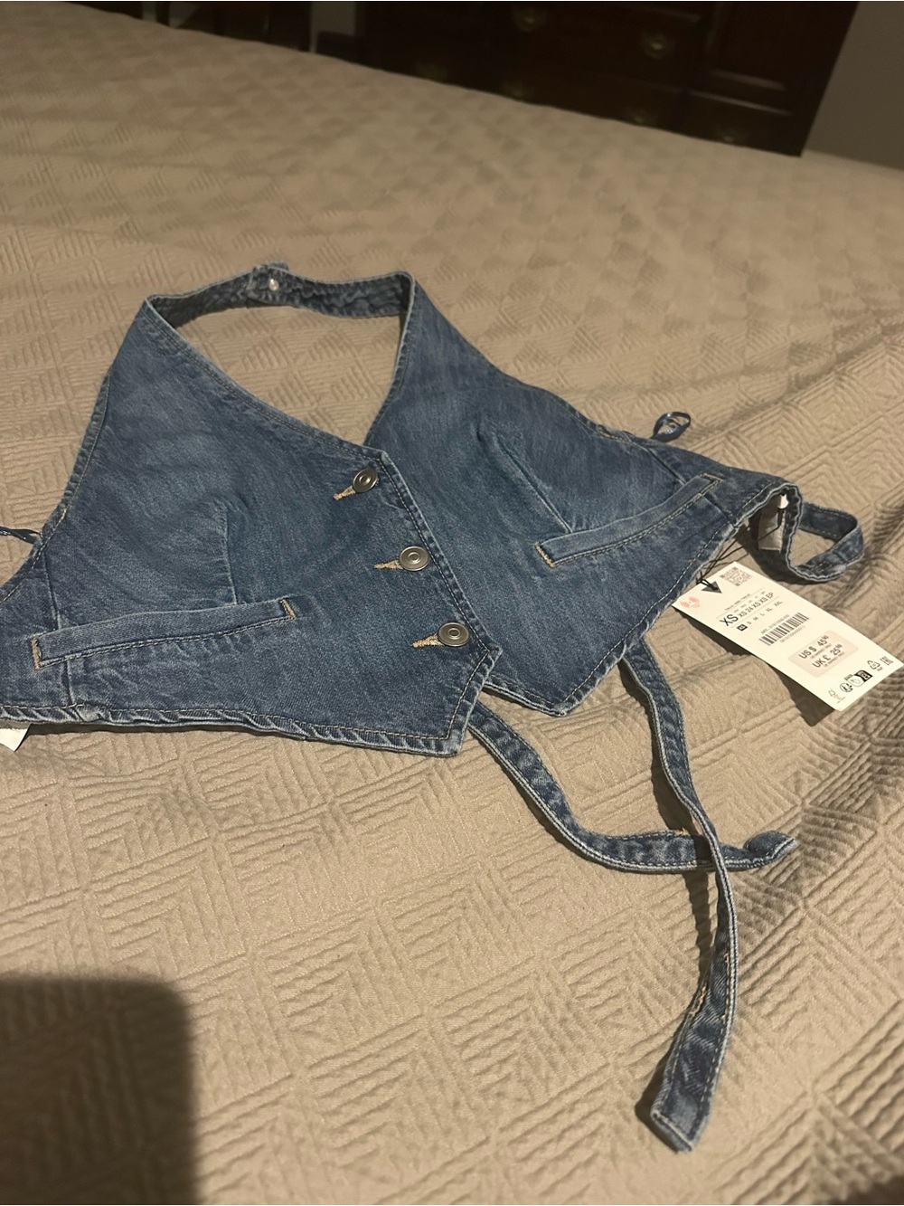 Zara Denim Corset Vest - Blue Women Jeans Top